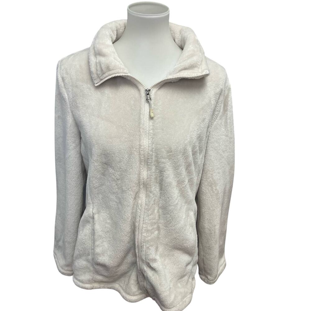 HeatKeep Womens XL Super Soft Full Zip 100% Polyester Fleece Jacket w Pockets